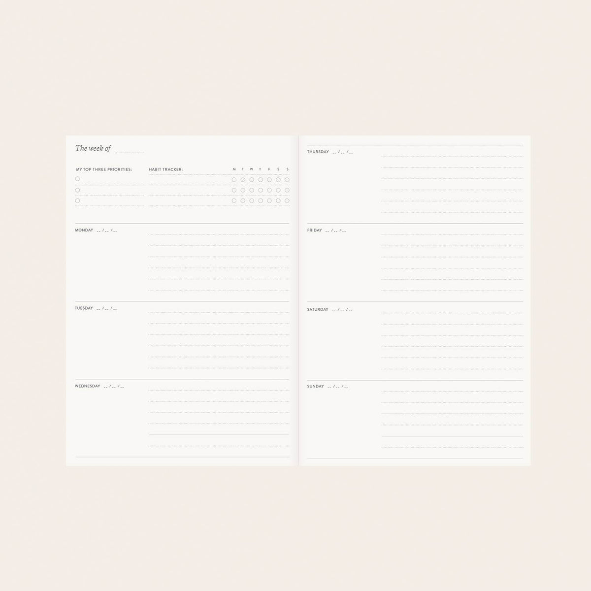 Herbarium Undated Linen Planner | Gold Botanical Embossing