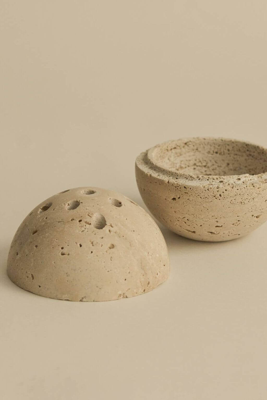 Travertine Sphere Incense Burner