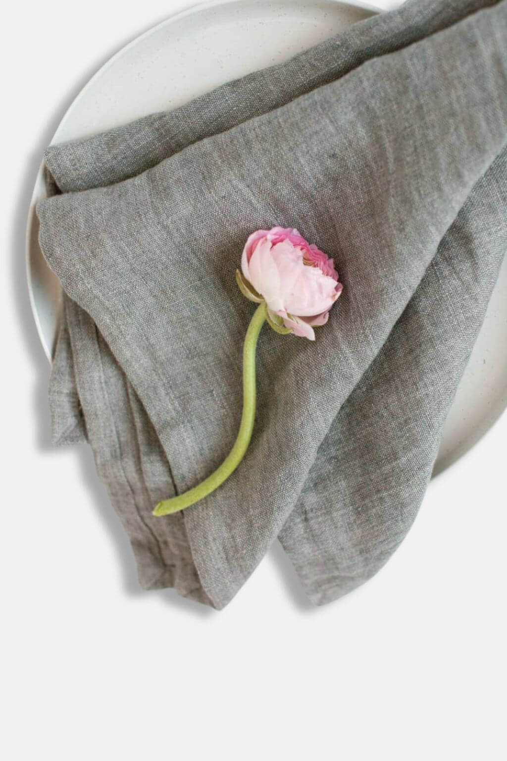 stone washed linen tea towel oyster european flax linen