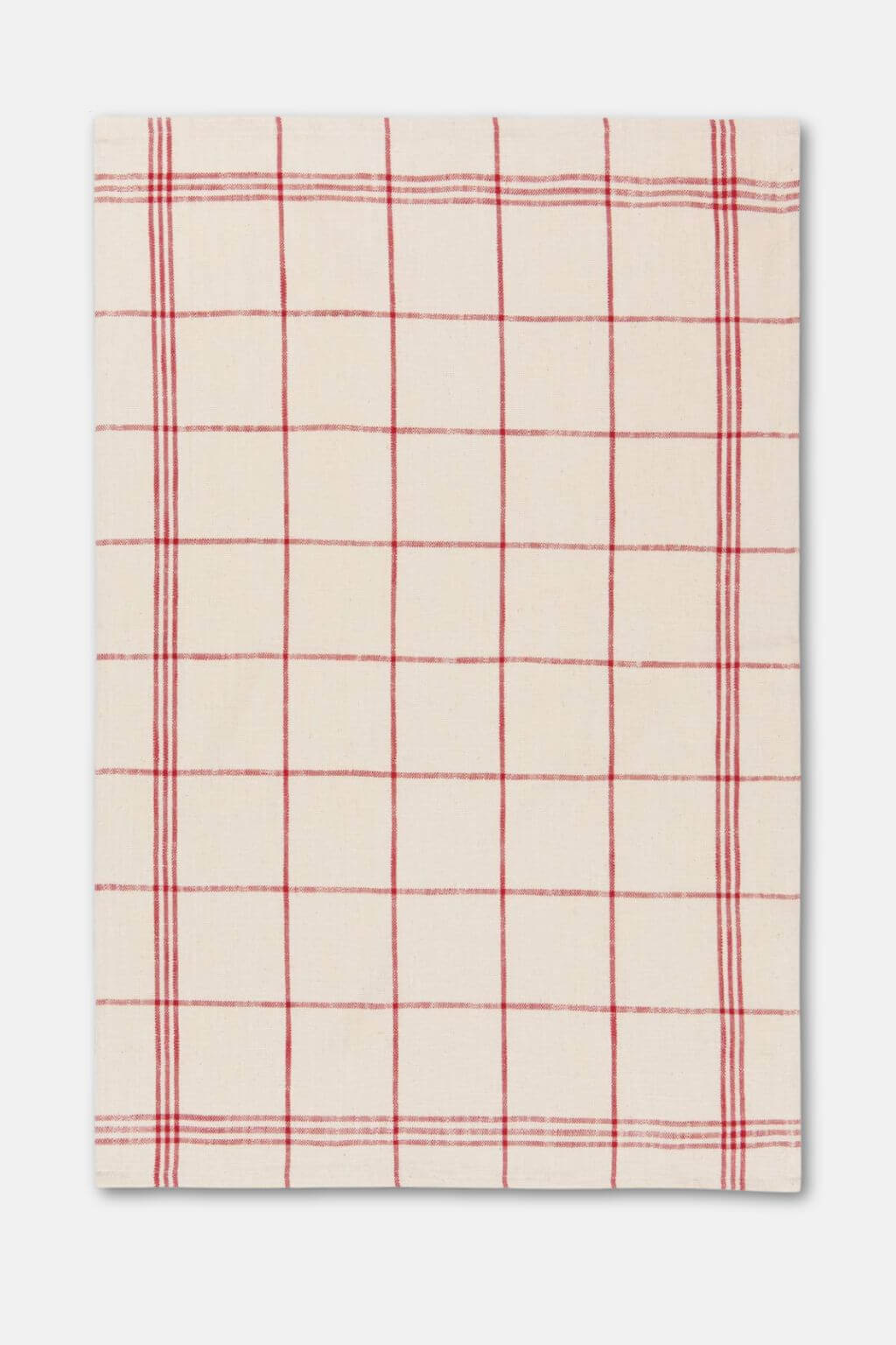 red grid vintage french dish towel organic cotton kitchen towel