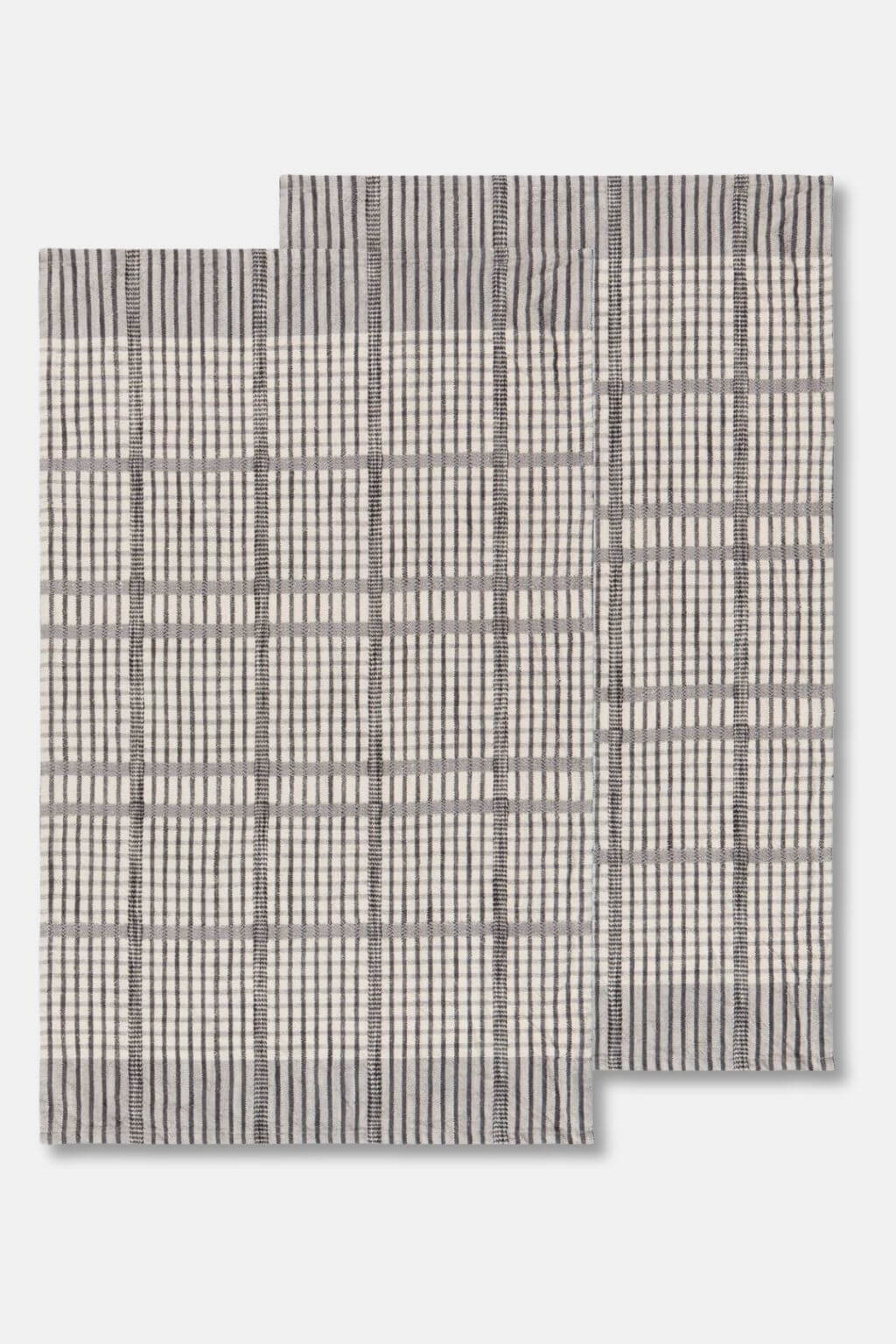 finley check pewter dish towels set of two cotton kitchen towels