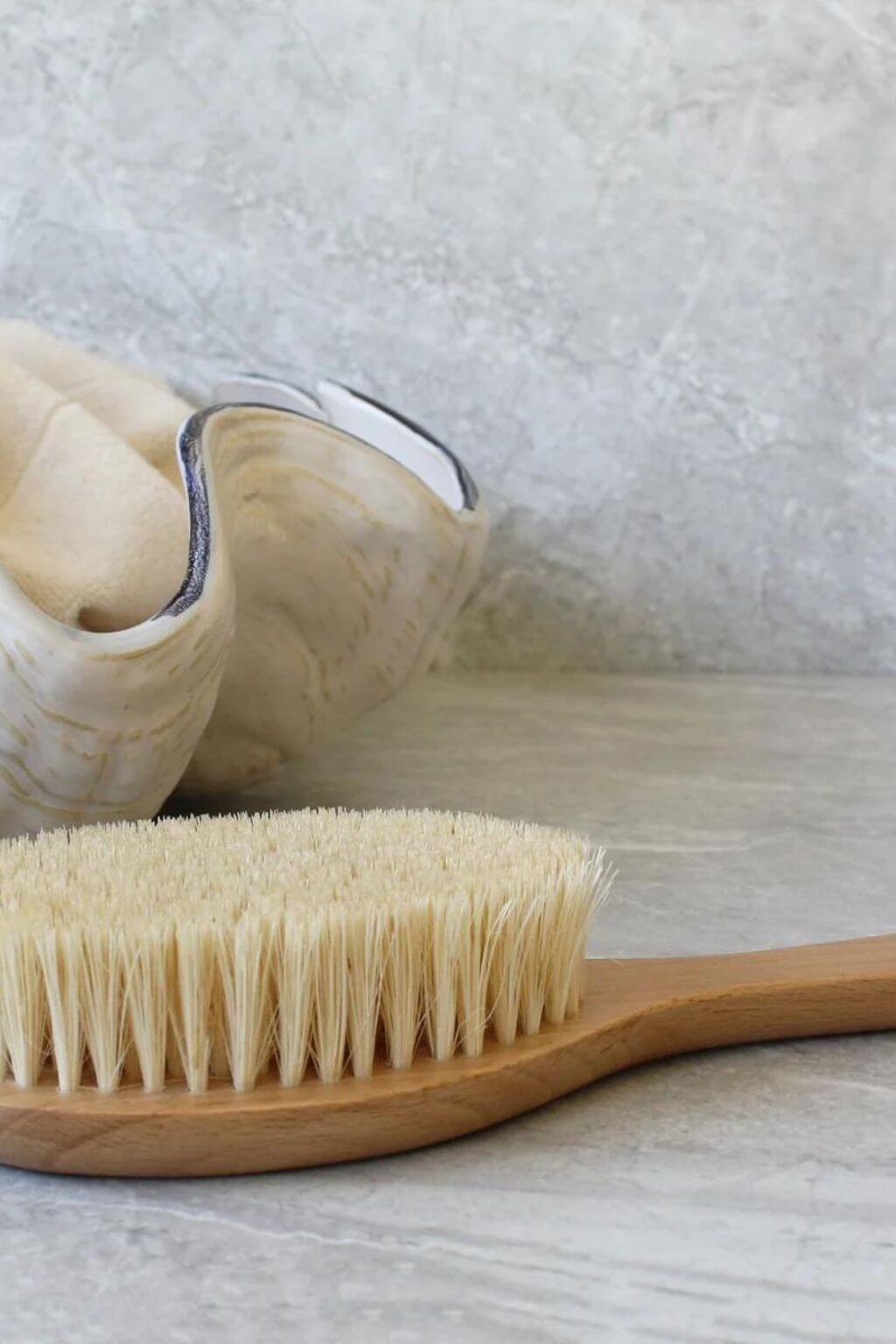 Heales dry massage brush crafted from natural beechwood
