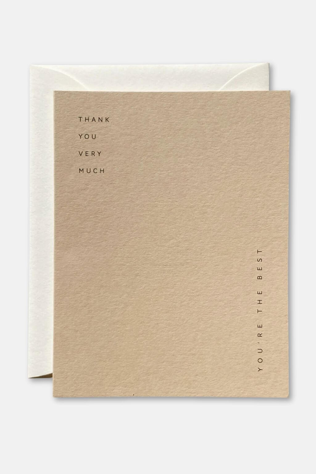 Minimal blush thank you card with envelope