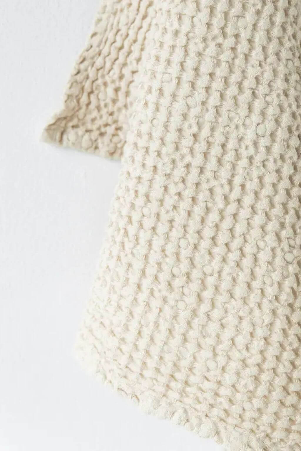 vanilla waffle linen hand towel textured fabric
