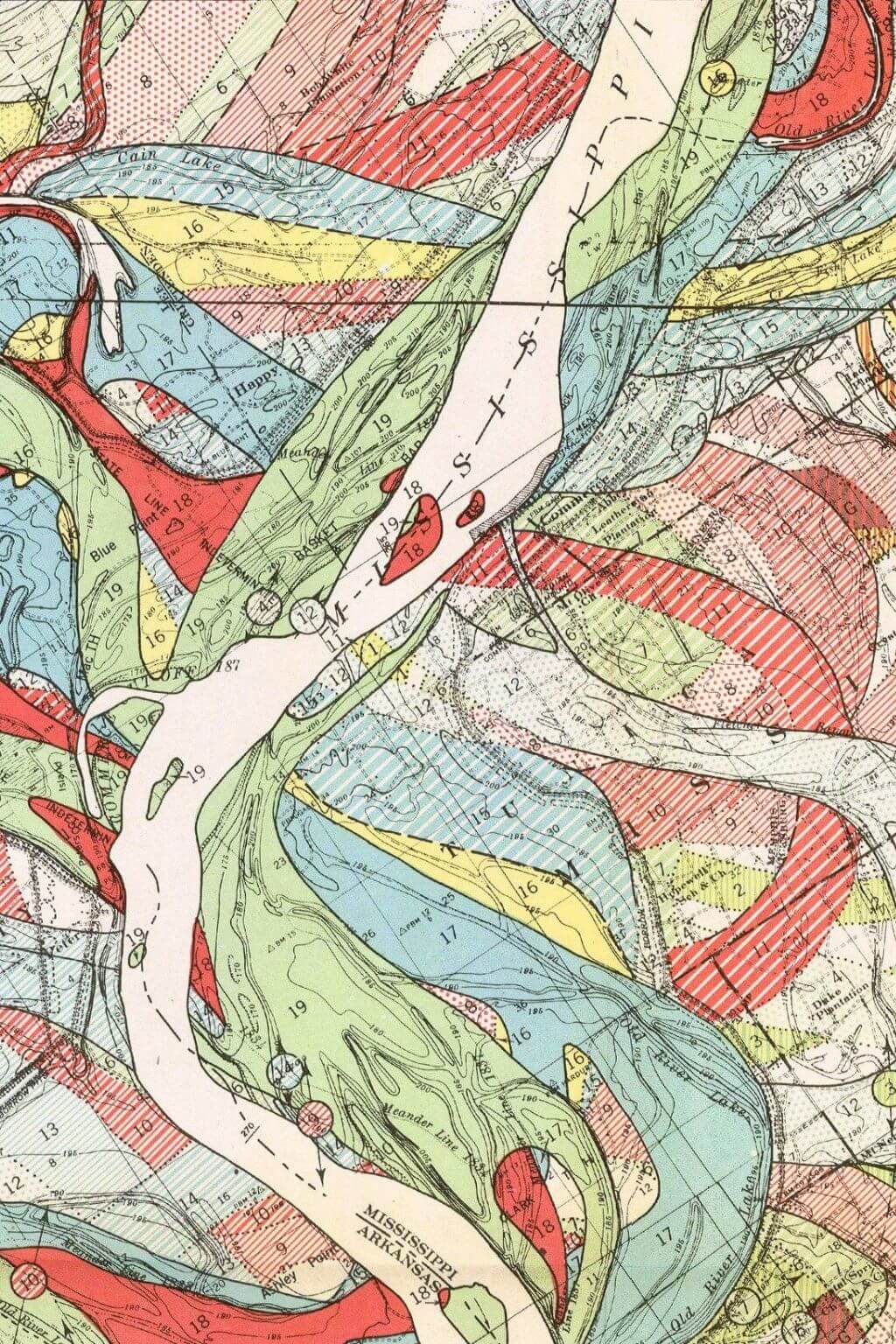 Mississippi River Meander Art Print, 11x14"
