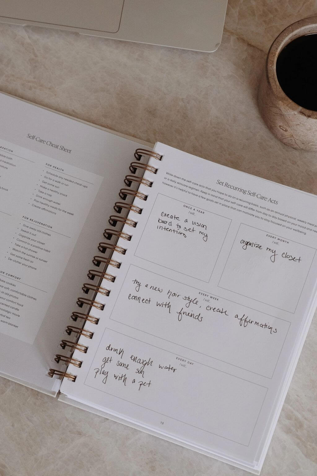 The Self Care Planner, Daily Edition | Undated Wellness Planner + Habit Tracker – Sage
