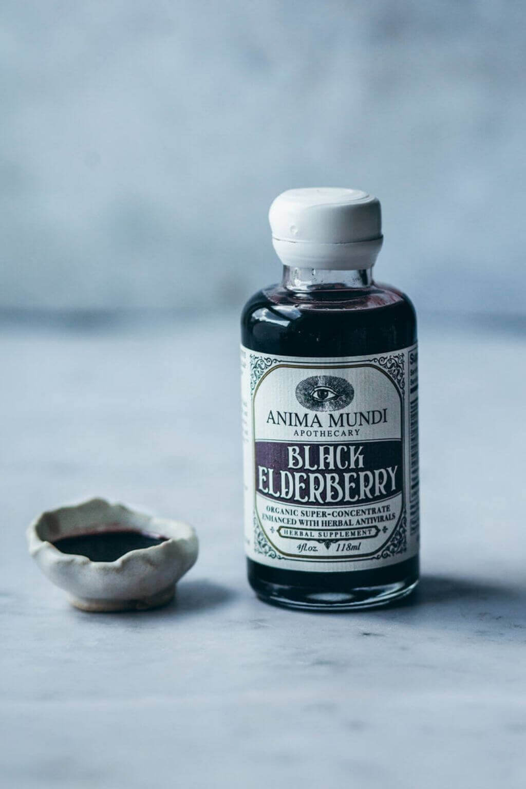 Black Elderberry Syrup, 4 fl. oz Enhanced with Botanical Anti-virals Anima Mundi Apothecary