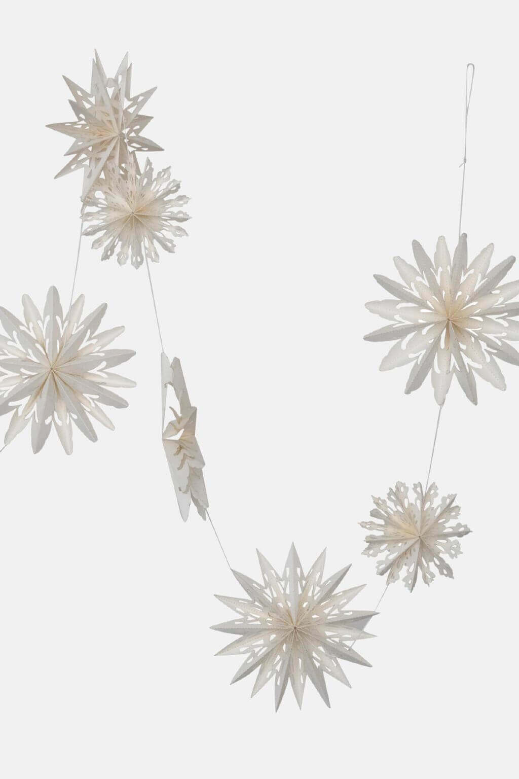 Kirigami Paper Snowflake Garland