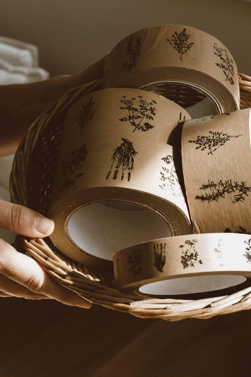 Wild Herbs Kraft Paper Tape | Botanical Packing Tape