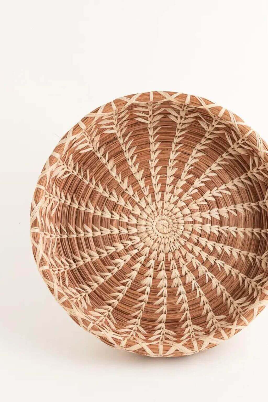 Cecilia Handwoven Pine Needle Basket | Artisan Natural Fiber Catchall Basket
