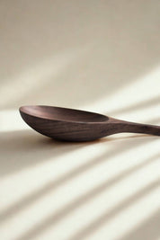 Hand-carved walnut wooden spoon