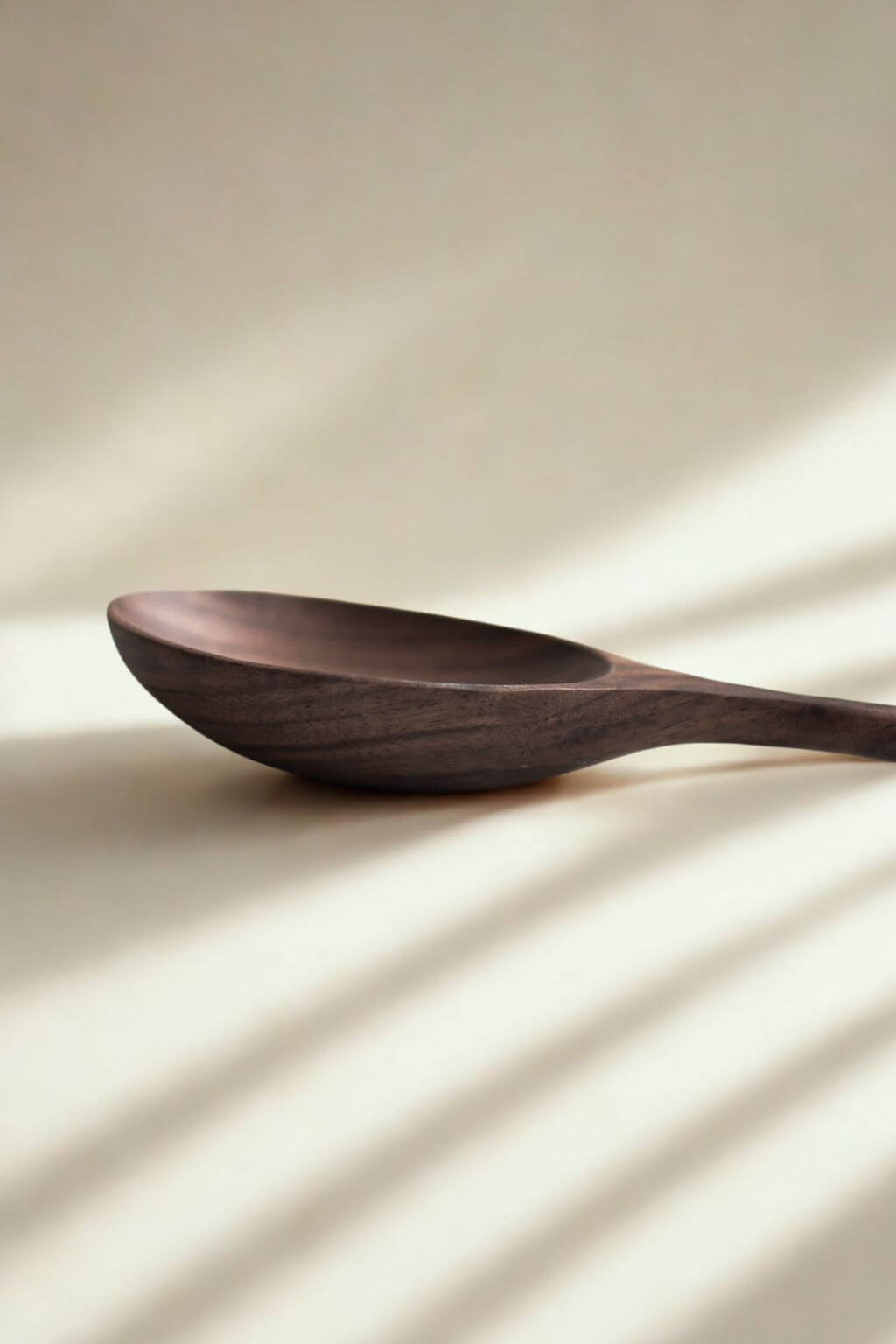 Hand-carved walnut wooden spoon
