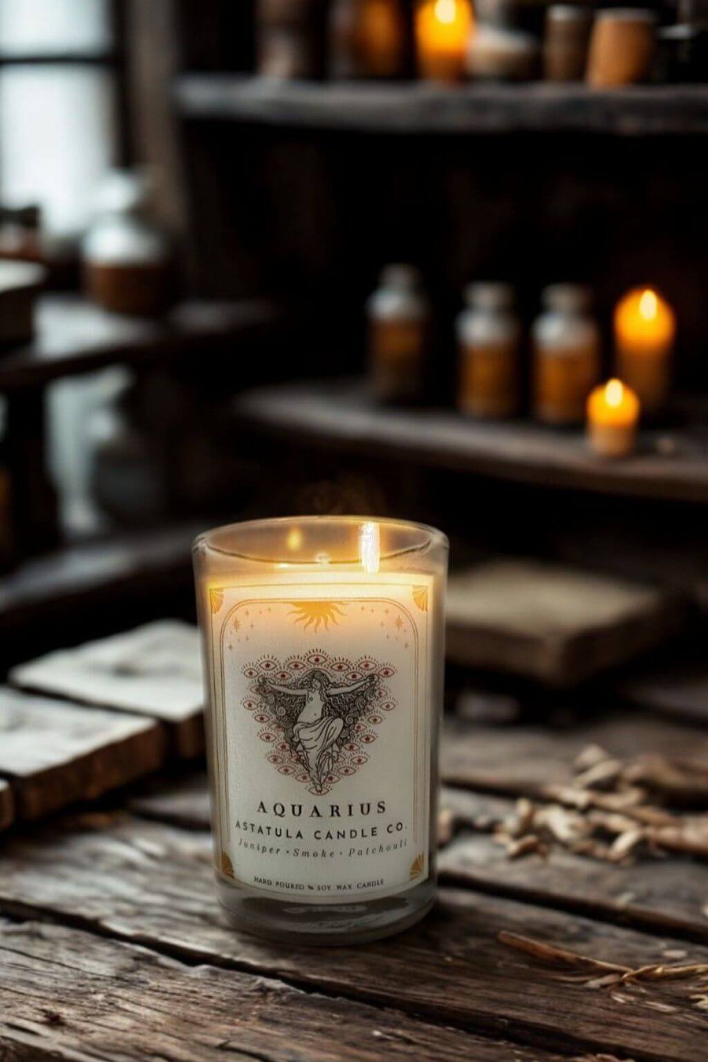 Aquarius Zodiac Candle | for the Celestial Visionary