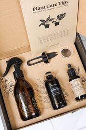 Plant care guide and tools inside Botanopia plant care kit