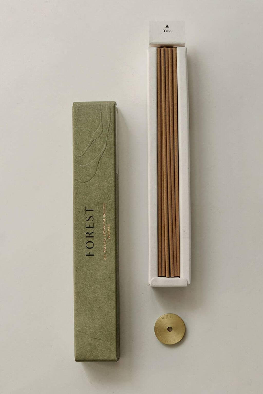 aged indian sandalwood incense sticks with brass incense holder set