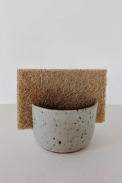 handcrafted ceramic sponge holder with natural coconut sponge