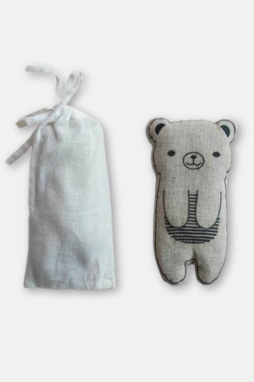 Embroidered Linen Hot/Cold Pack with Lavender + Lentils