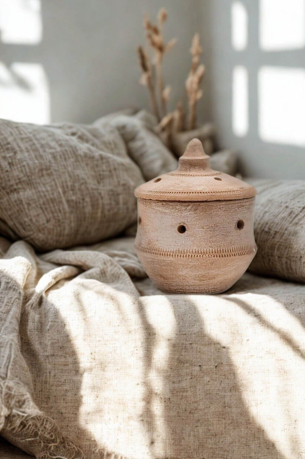 silk road terracotta incense burner natural clay incense holder
