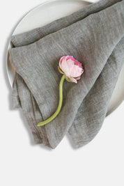 stone washed linen tea towel oyster european flax linen