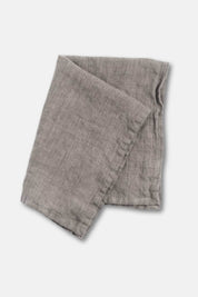 oyster linen tea towel folded soft stone washed linen texture