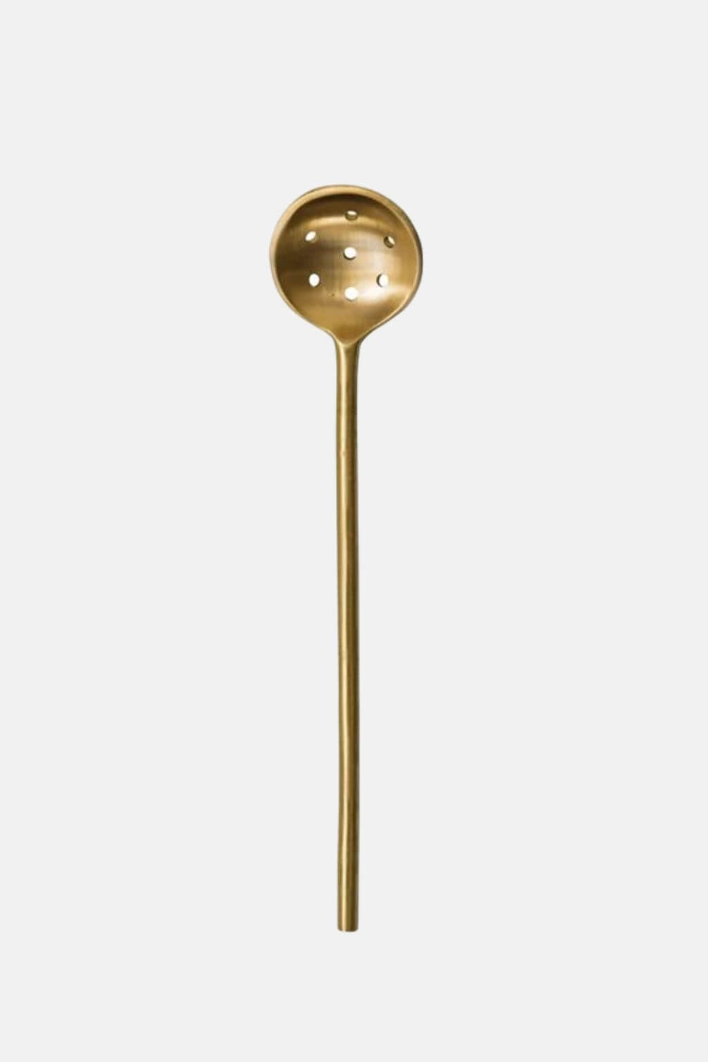 brass olive spoon perforated cocktail garnish serving spoon