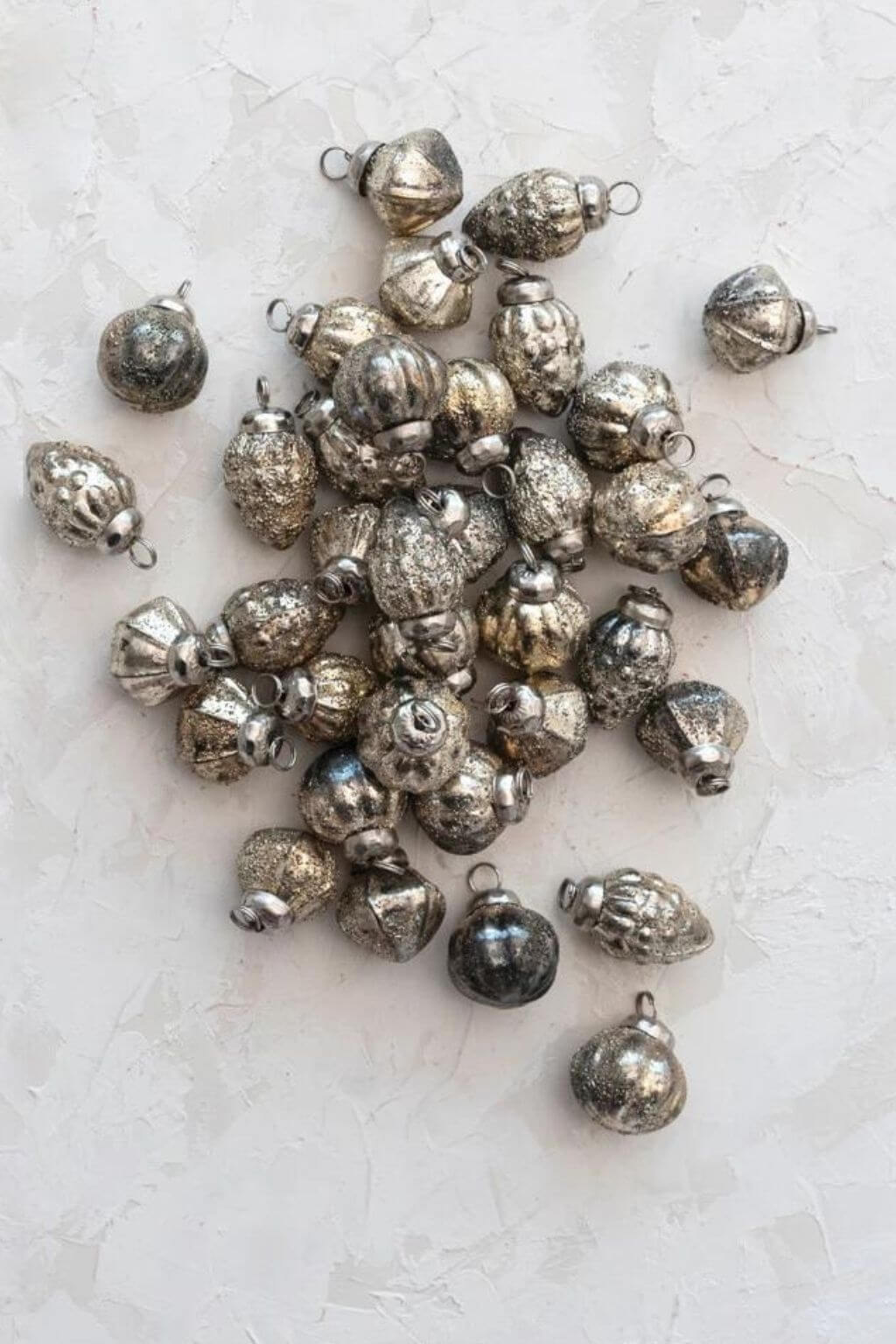 Heirloom Style Antique Silver Mercury Glass Ornaments
