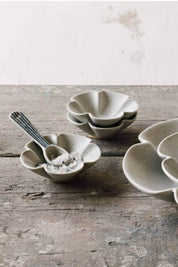 element mini spoons stoneware set with botanical and geometric patterns