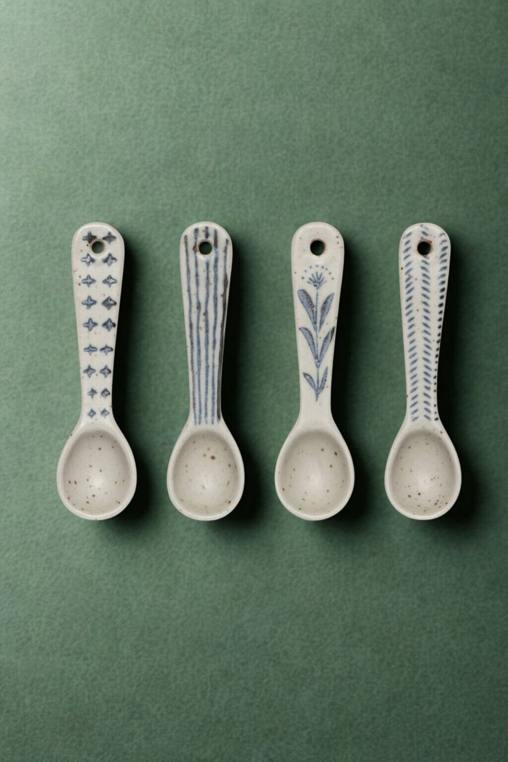 danica heirloom element mini spoons set of four stoneware spoons