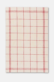 red grid vintage french dish towel organic cotton kitchen towel