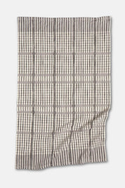 pewter and charcoal check cotton dish towel kitchen linen