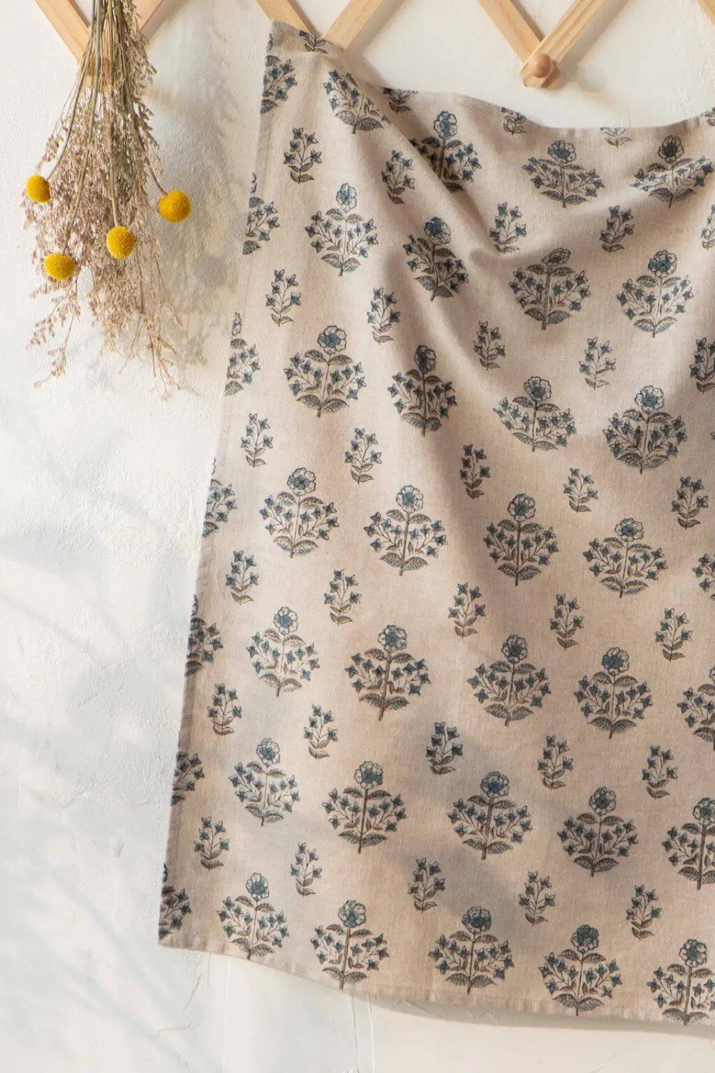 Salvia Block Print Kitchen Towel