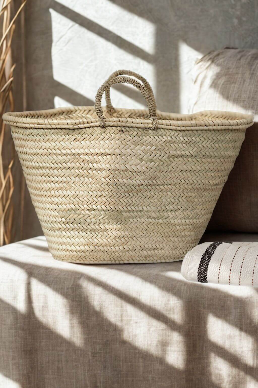 French Straw Market Basket