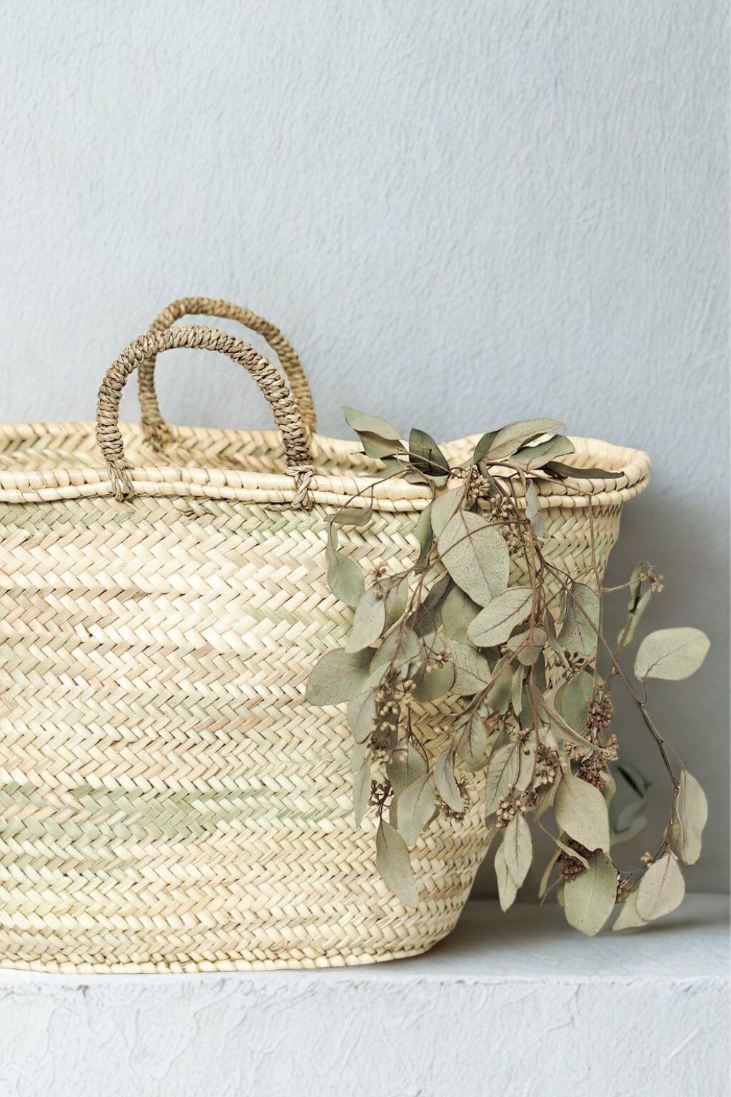 French Straw Market Basket
