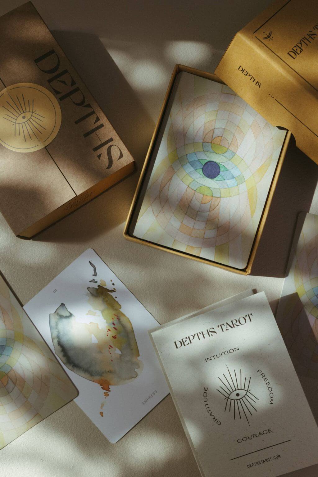 the depths tarot deck open box botanical pigment tarot cards and guidebook