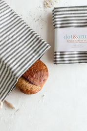 Ticking Stripe Bread Makers Set | Bread Bag + Bowl Cover