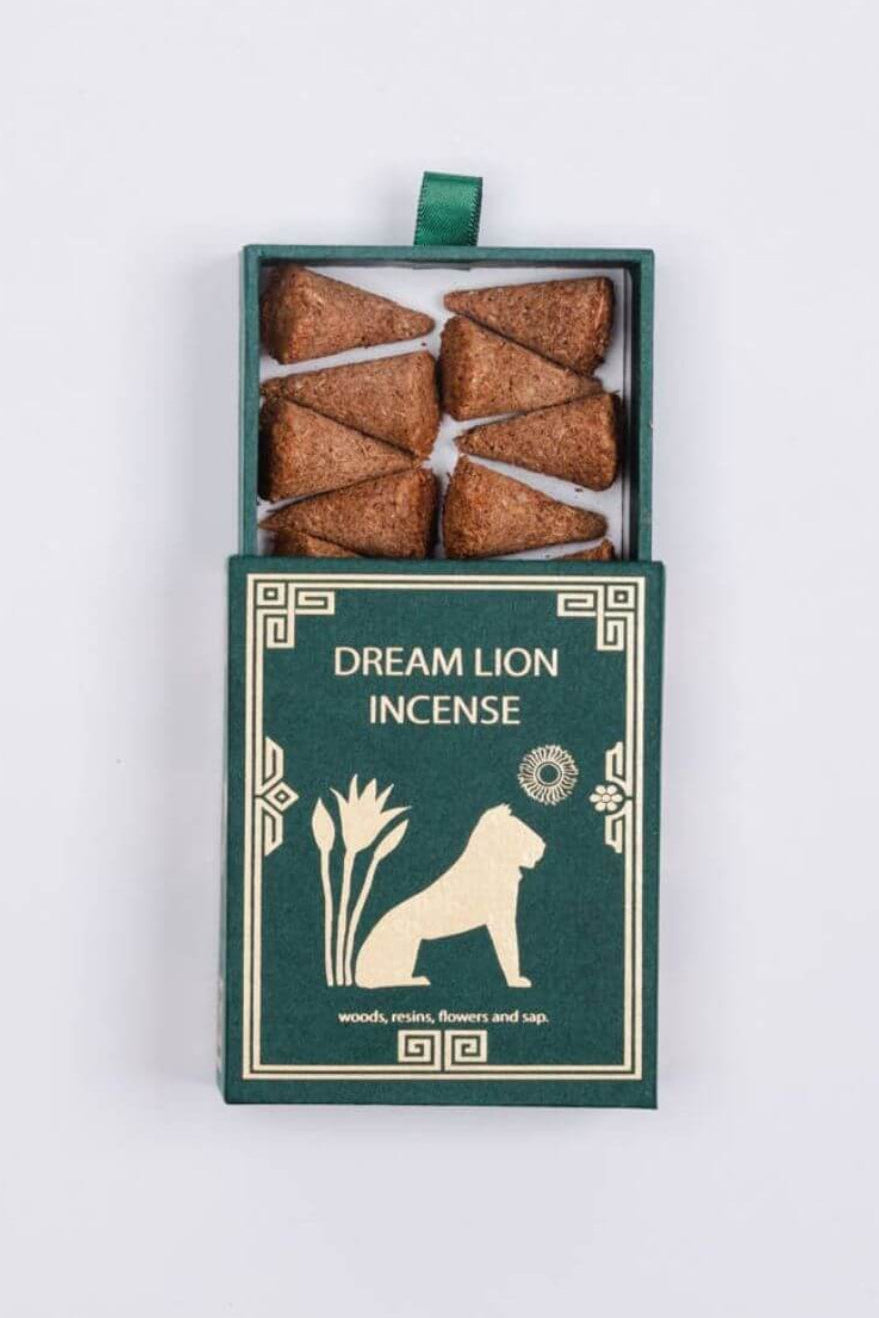 Dream Lion Mayan Copal Desert Sage incense cones in green box
