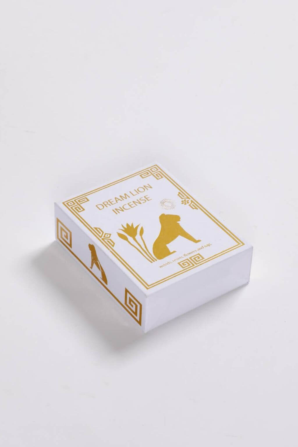 Dream Lion Nine Treasures incense packaging angled view