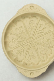 Celtic Spring stoneware shortbread pan with floral heart motif design