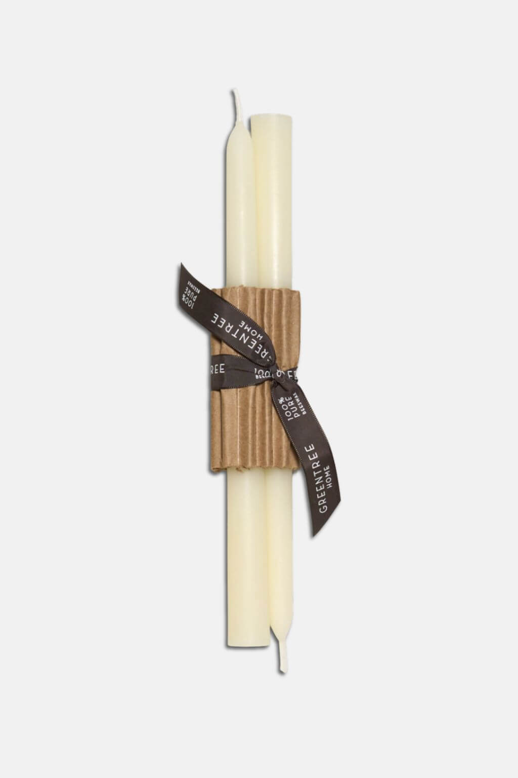 10 inch cream pure beeswax taper candles handcrafted by Greentree Home