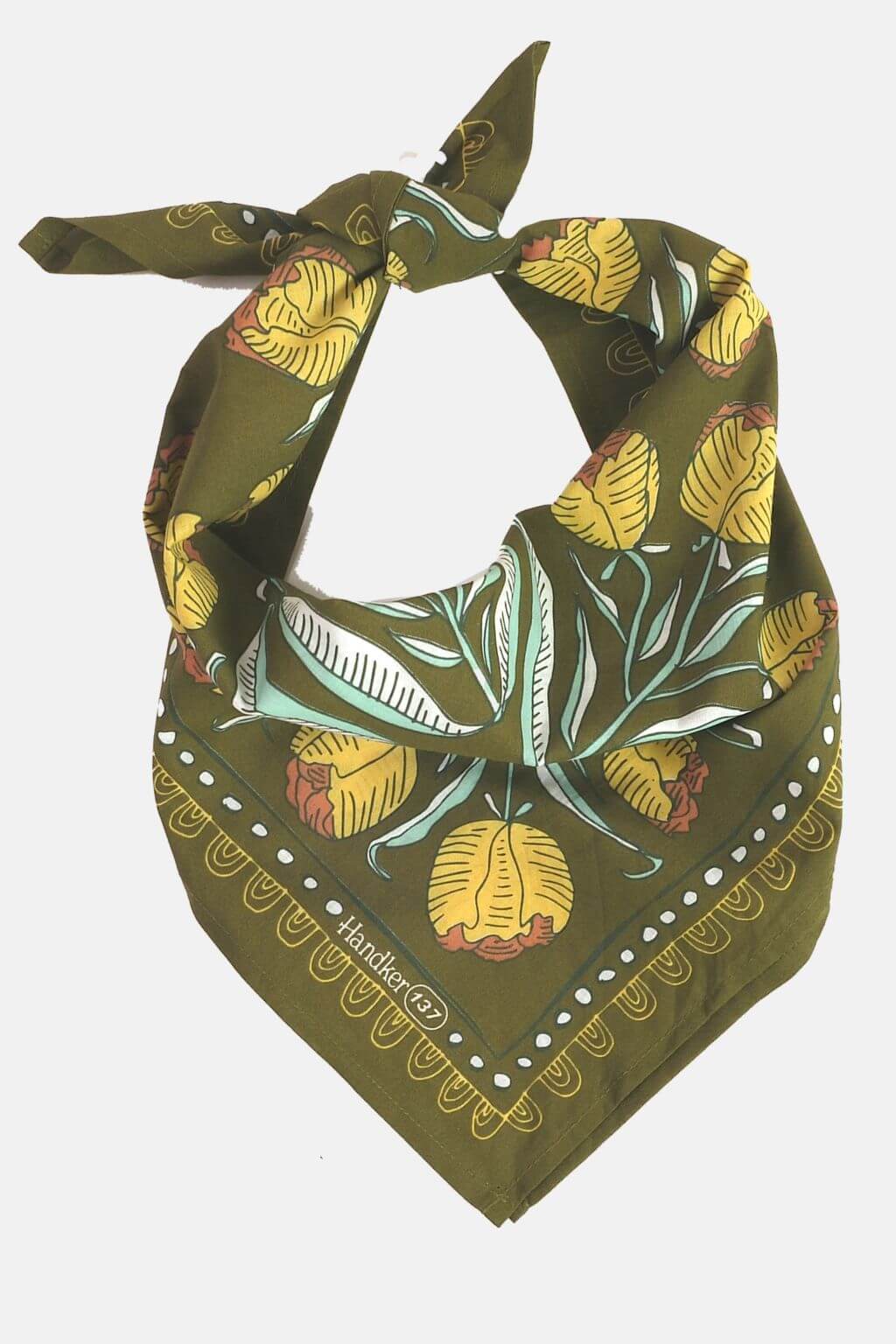 Bandana tied in bib shape