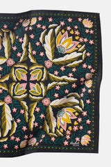 Betty Bandana | Bold Blooms on Midnight Black