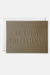 Happy Birthday | Mocha Letterpress Card