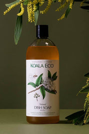 Eco-friendly Koala Eco Dish Soap Refill with Australian Lemon Myrtle and Mandarin essential oils in recycled plastic bottle