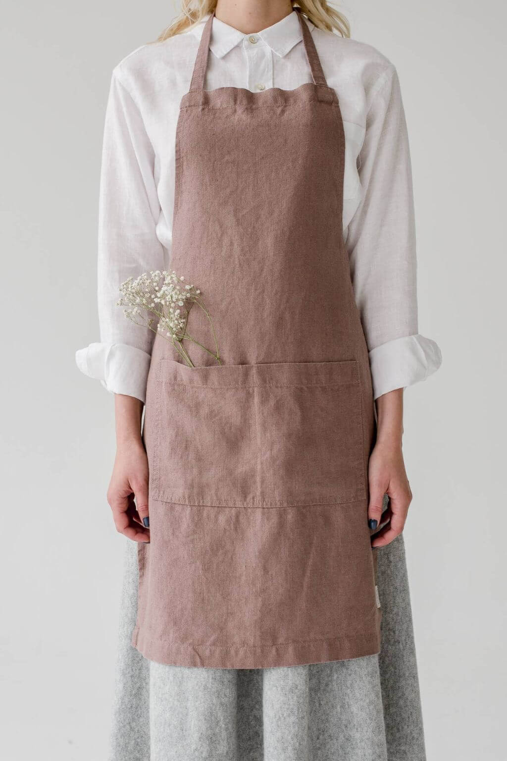 european flax linen apron soft neutral kitchen wear