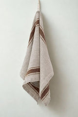 Mocha Stripe Heritage Linen Kitchen Towel