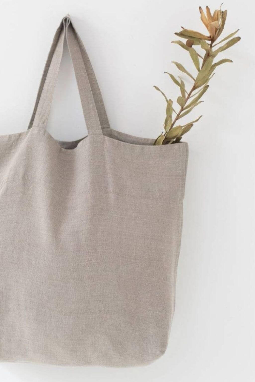 natural linen tote bag large market bag