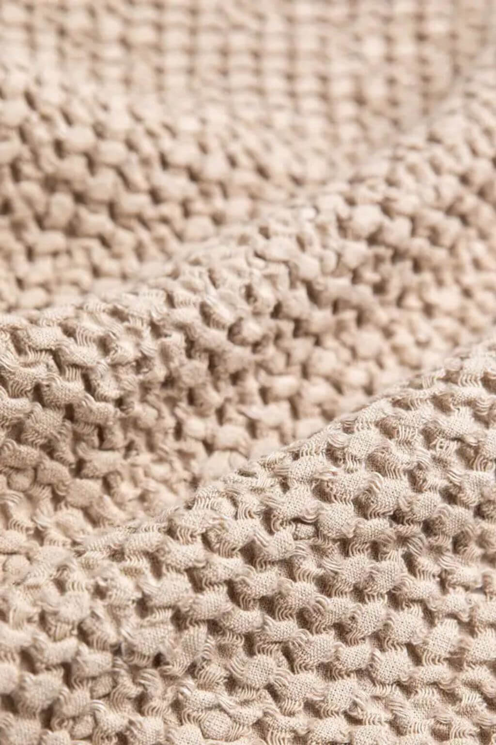 linen cotton waffle blanket textured neutral throw
