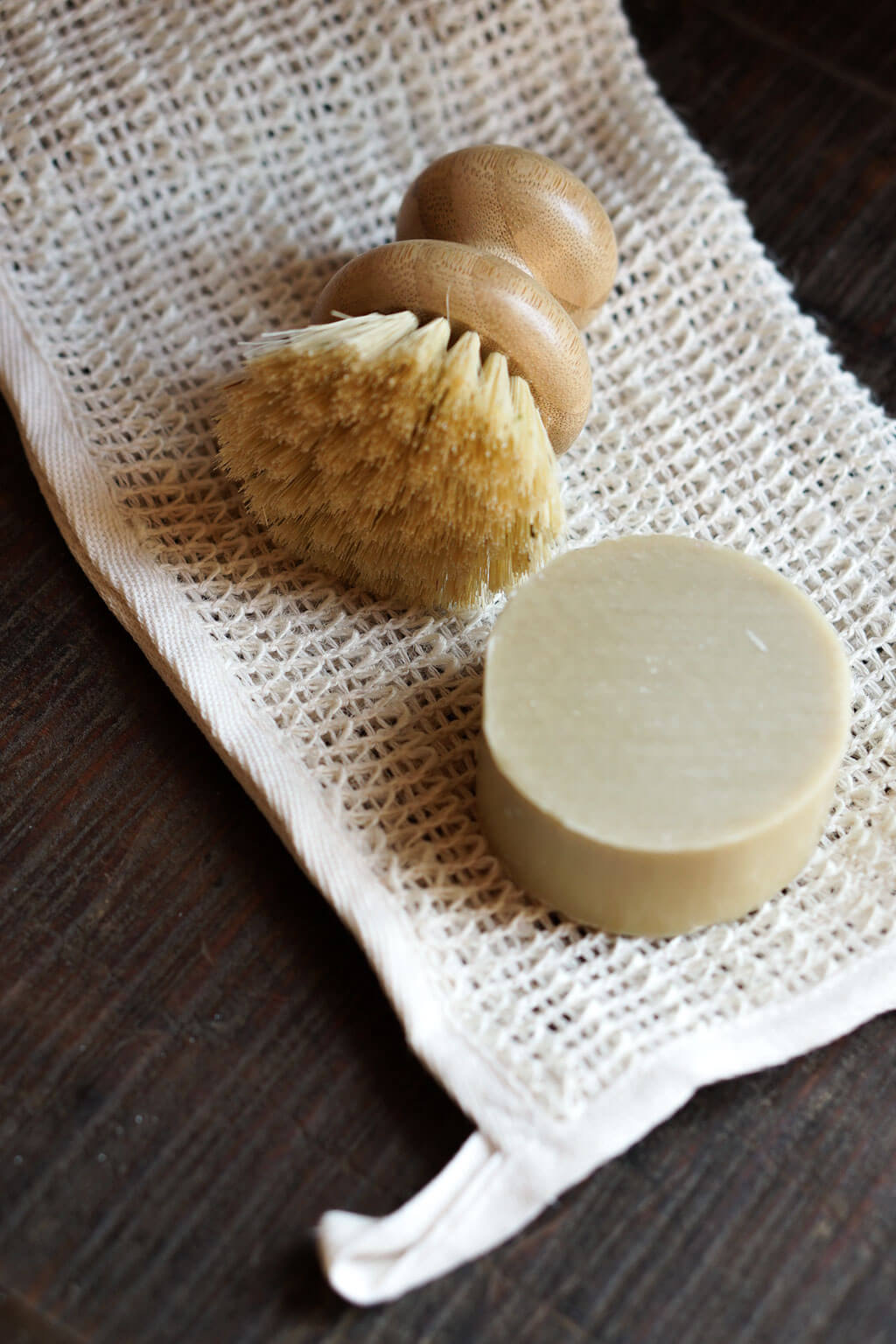 natural dish brush and sustainable kitchen cleaning tools set