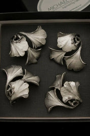 Ginkgo Artisan Pewter Napkin Rings - Set of 4