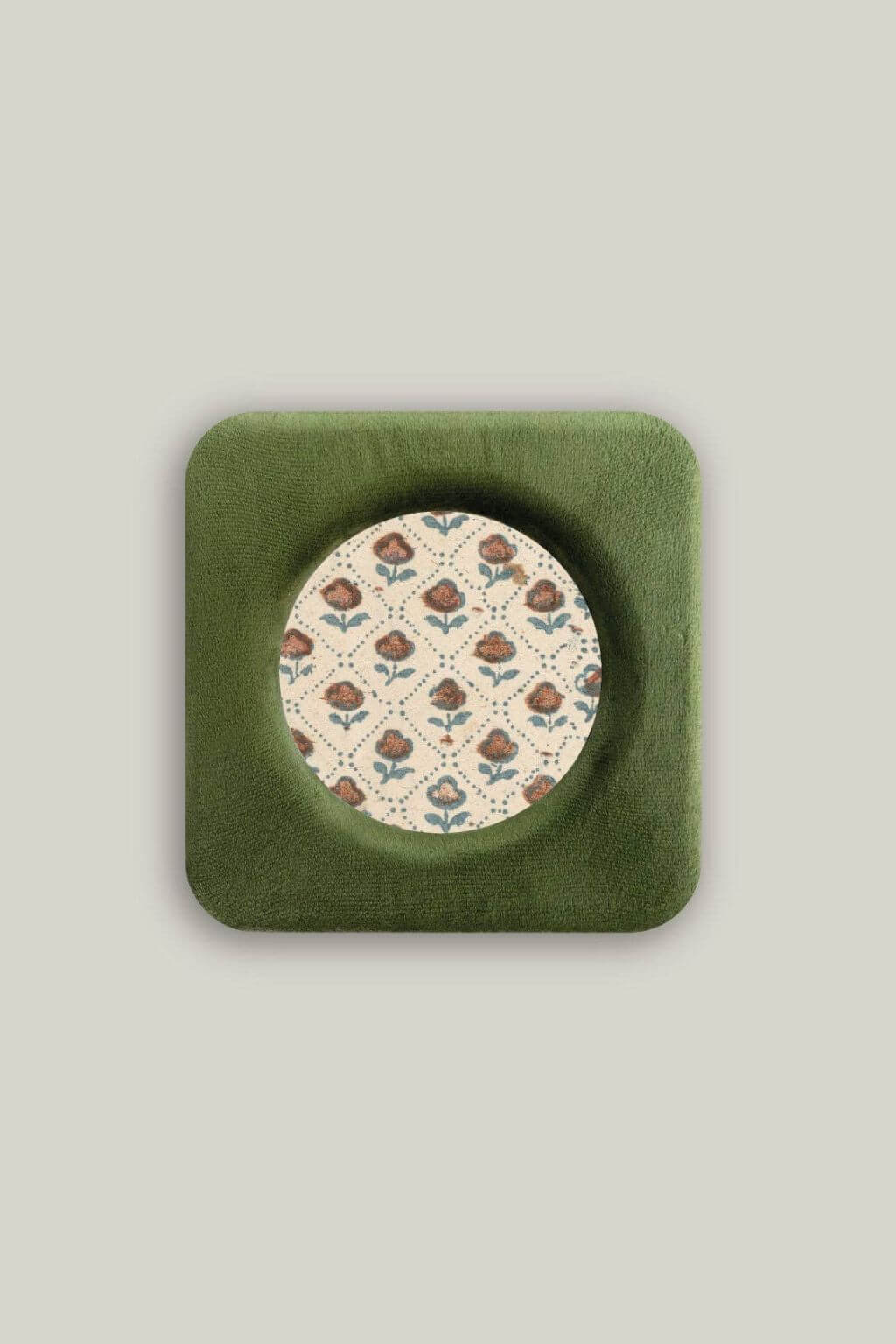 mossy green velvet photo frame 4x4 square